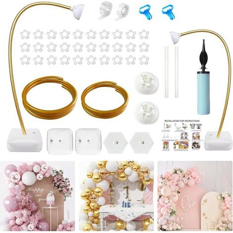 Kit arche de Ballons de 2,5 m et 1,5 m,Support Arche Ballon pour Arche de Ballons en Métal,Réutilisable Conception (1/5)