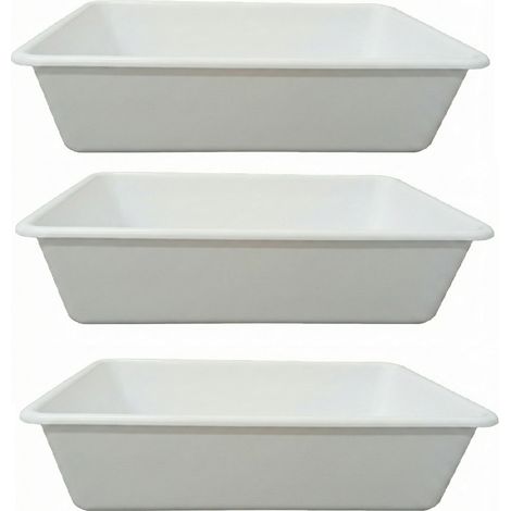 Set 3 Bacinelle frigo bianca 5litri certificata per alimenti 34x24 h10 Vaschetta bacinella contenitori per la conservazone lavorazione cibi e trasporto uso professionale pizzeria ristoranti hotel pub