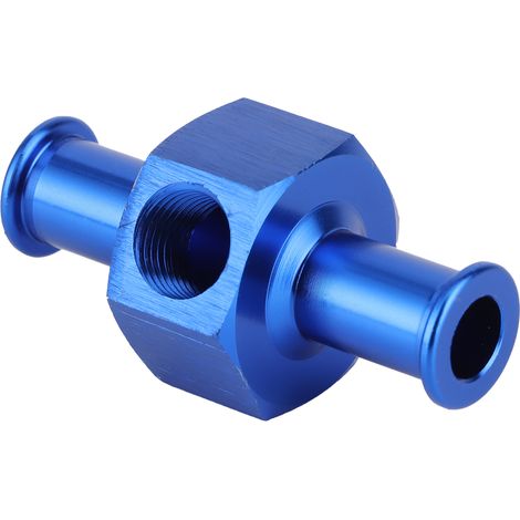 Adaptateur de manomètre pour carburant azote, universel en alliage d'aluminium, tuyau de 3/8 pouce, connecteur NPT de 1/8 pouce, bleu. (1/5)