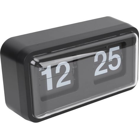 Reloj de Solapa Retro Mecánico Negro, Diseño Innovante con Tapa Transparente, 25x13,8 cm – Ideal para Decoración de Escritorio y Salón (1/5)