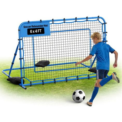 VEVOR Red de Rebote para Fútbol 1780 x 1170 mm, Rebotador de Fútbol con Ángulo de Cambio Rápido para Control, Estructura de Hierro y Red de PE, Práctica de Pases, para Adolescentes y Adultos, Azul (1/5)