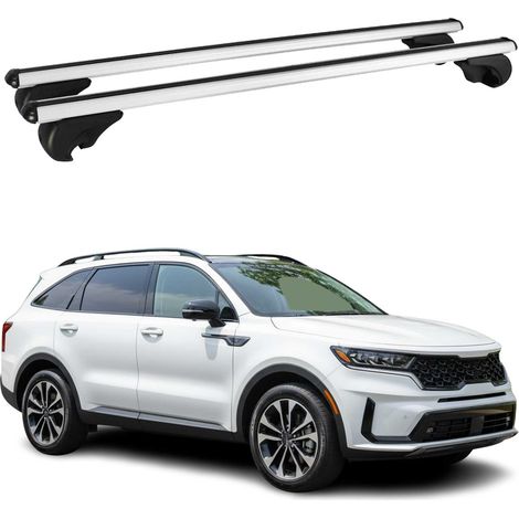 OMAC Aluminium Dachträger Querträger für Kia Sorento X-Line 2021-2026 – TÜV / DIN 75302:2021 – Abschließbar – Max. 75 kg – 2 Stangen Silber (1/5)