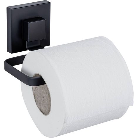 Wenko Quadro dérouleur papier toilette noir mat carré (1/5)