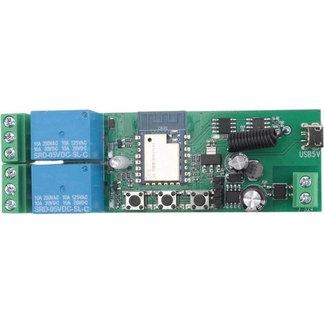 Relais intelligent Tuya Smartlife Wifi 2 canaux 5V/7-32V avec verrouillage automatique pour Alexa et Google Home (1/5)