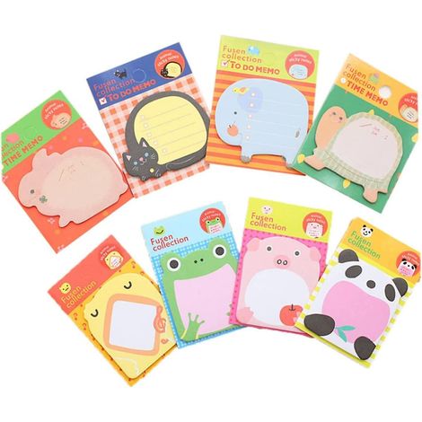 Notes Adhésives Animaux - 76 x 76 mm - Papier Auto-Adhésif Sans Résidu - Pour Bureau École Maison Réfrigérateur - 16 Pièces (1/5)
