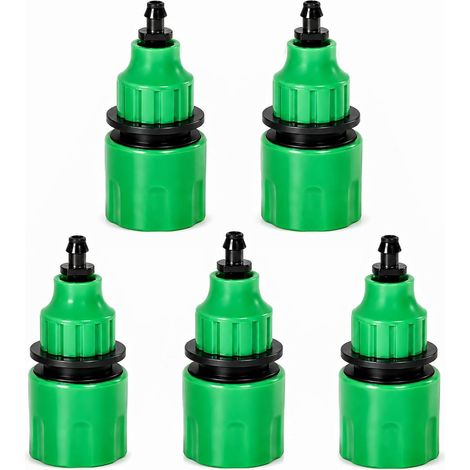 5 Pieces Quick Connector 4/7 and 8/11 Micro Irrigation Connector Green 74 x 34 mm for Drip Watering Garden Greenhouse and Family Home Vegetable Garden (1/5)