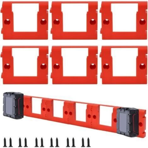 6 Pcs Supports Muraux pour Batterie Compatible avec Einhell Power X Change 18 V, Cadre de Rangement de Batterie à Visser Compatible avec Einhell Power (1/5)