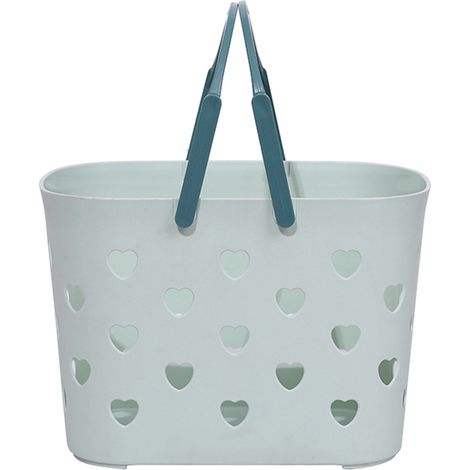 1 Organisateur de douche, 2 étagères, plastique blanc, portable, 16x17x24,5cm, salle de bain (1/5)