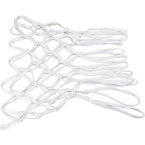 Set aus 2 strapazierfähigen, weißen Nylon-Basketballnetzen, universell einsetzbar und robust, geeignet für alle Wetterbedingungen, für den Innen- und Außenbereich. (1/5)