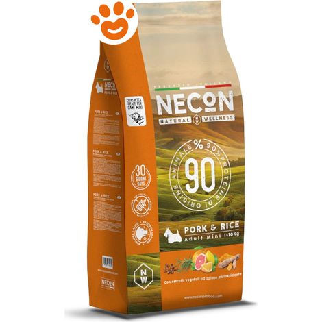Necon Dog Adult Natural Wellness Mini Maiale e Riso - Sacco 2 Kg -