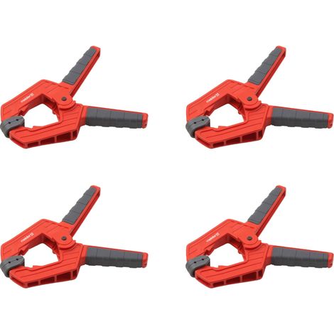 Meister Morsetto a molla, apertura alare: 75 mm, 4 pezzi, ganasce mobili, fissaggio sicuro e con una sola mano, morsetto per colla professionale, morsetto universale, morsetto di montaggio, 5217110