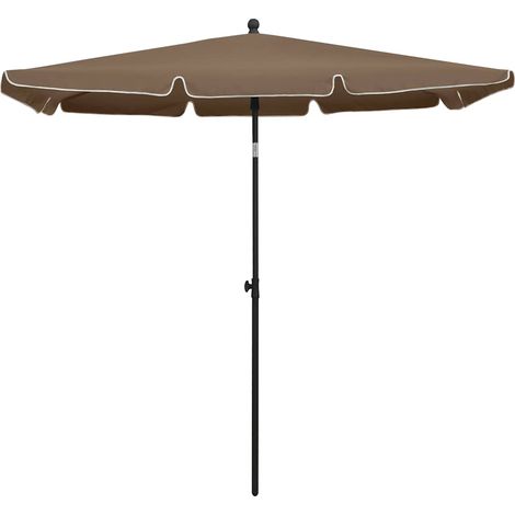 Maison Exclusive - Parasol de jardin avec mât 210x140 cm Taupe (1/5)
