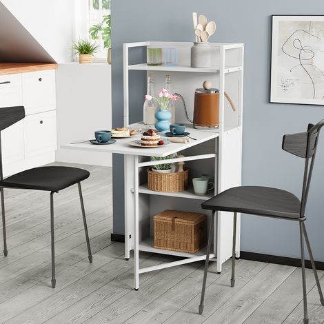Bureau Savio, Blanc, 57x30cm avec plateau de table pliant, Vicco