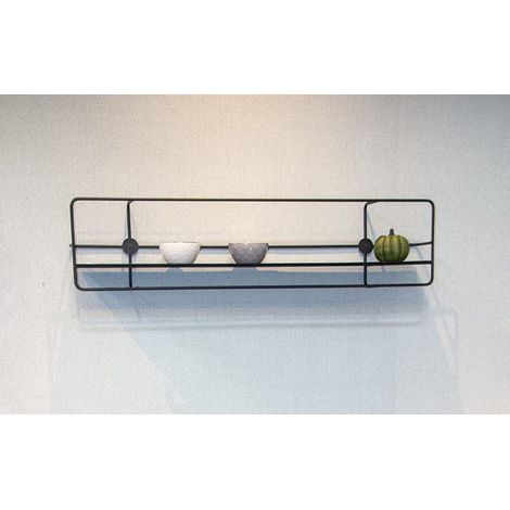 étagère Murale Noir, métal - Dim.: L 90 cm x H 21 cm x P 14 cm, Style: Modern (1/4)