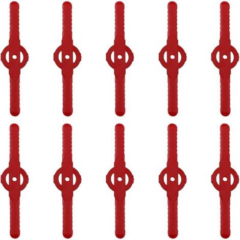 Lot de 10 lames de tondeuse à gazon. accessoires pour tondeuse à gazon. lames de rechange en plastique. outils de jardin. petit trou de 5 mm. pour tondeuse à gazon. tondeuse à gazon sans fil ( (1/4)