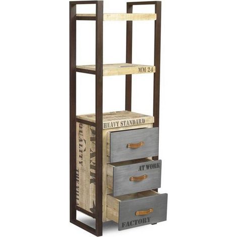 Étagère 60x40 Manguier brut imprimé Bois naturel FACTORY 105 (1/3)