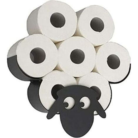 Schöner Toilettenpapierhalter mit Schaf-Motiv, Aufbewahrungsbox für Papierhandtücher, 7 Rollen zur Wandmontage, wandmontierter Papierhandtuchhalter für Küchen- und Badezimmerwände (1/4)