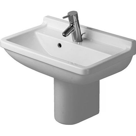 Lavabo Duravit STARCK 3 COMPACT con rubinetto troppopieno 3 fori rubinetteria 600x370mm bianco