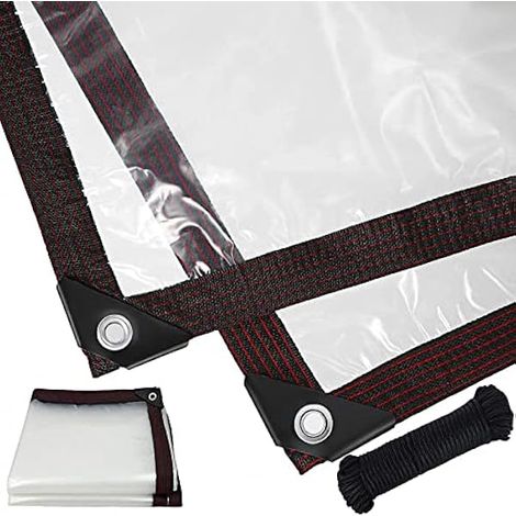 Abdeckplane 2x3m Transparent Wasserdicht Plane Folie Durchsichtige Mit öSen Gewebeplane Wetterfeste Faltbar Planen FüR DraußEn, Allzweckplane FüR Schutz Vor Witterung,Seil Enthalten (1/5)