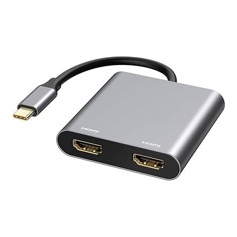Adaptateur usb C vers double HDMI 4K @ 60 Hz, hub USB C avec 2 stations d'accueil HDMI 4K @ 60 Hz, pour ordinateur portable/MacBook/Galaxy S9/S9+ (1/5)