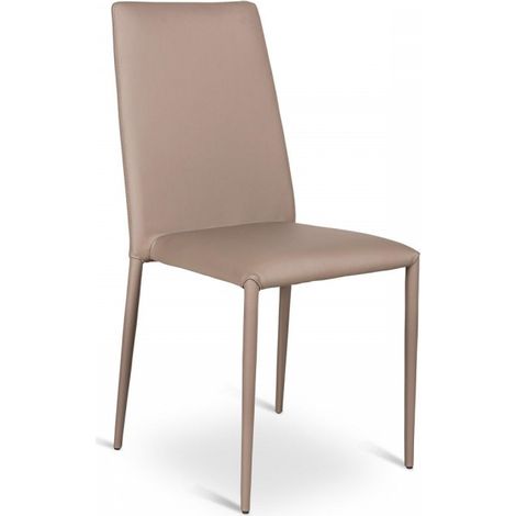 4x Esszimmerstuhl aus Kunstleder und Metall in Taubengrau Cleo STS (1/3)