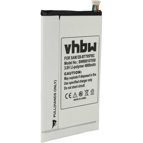 vhbw Akku kompatibel mit Samsung Galaxy Tab SM-T705D, SM-T705M, SM-T705Y, SM-T707, SM-T707A, SM-T707D Tablet Pad (4900 mAh, 3,8 V, Li-Polymer) (1/5)