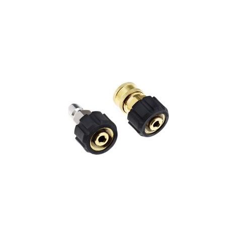 2 adattatori per tubo flessibile per idropulitrice: da filettatura femmina a raccordo rapido da 3/8" e da raccordo rapido femmina da 3/8" a filettatura femmina M22 da 14 mm (1/4)
