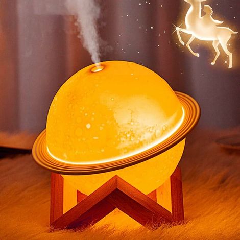 Humidificateur d'air, 200ml Mini Humidificateur Ultrasonique avec 3 Modes d'éclairage,Contrôle Automatique de l'humidité, USB Humidificateur d’Air Silencieux pour Maison Bureau Chambre