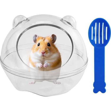 Bac De Bain Pour Hamster - 1 Pièce - Acrylique Transparent - Anti-Fuite De Sable - Rongeurs Et Souris - 13,1x12,8x7,5cm (1/5)