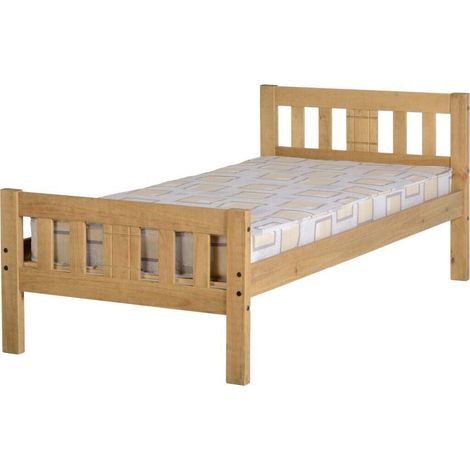 Rio 3 Feet Bed Frame - L198 x W98 x H80 cm - Distressed Waxed Pine (1/3)