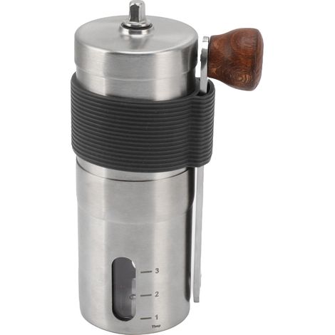 Tragbare, manuelle Kaffeemühle aus hochfestem Edelstahl, ideal für Zuhause, Büro, Reisen und Outdoor-Aktivitäten, schwarz (1/5)