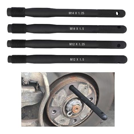Car Wheel Mounting Guide Tool M12X1.5 M12X1.25 M14X1.5 M14X1.25 Pin Alignment Bolt Stud Wheel Compatible with European Vehicles, Length 160 mm (1/5)