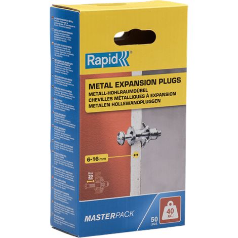 Dübel mit Expansions ø11x37, 40kg, Schraube M5x48 – 50 Stück-Box – Rapid