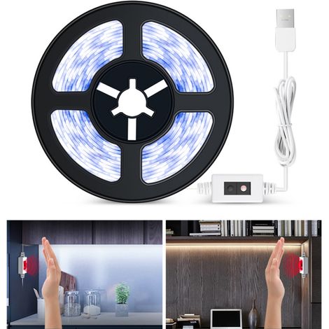Bandeau LED étanche avec capteur de mouvement à balayage, variateur sans paliers, USB, éclairage pour placards de cuisine (1/5)