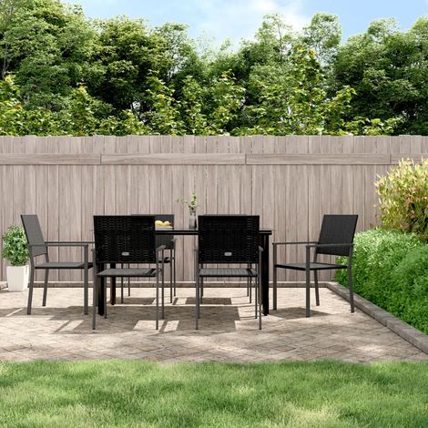 7-tlg. Garten-Essgruppe Poly Rattan und Stahl vidaXL (1/5)