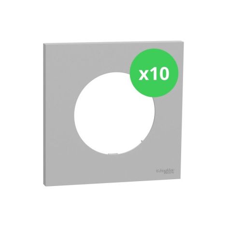 Schneider - Odace 2025 - LOT de 10 Plaques de finition 1 poste - Gris galet - Ru00e9f : S901702 x 10 (1/5)