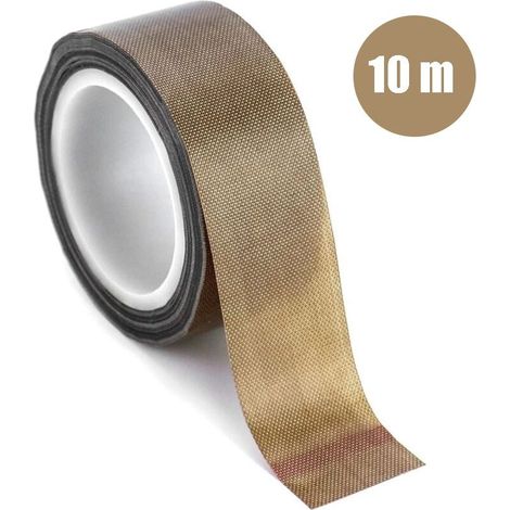 1 Pièces Haute Température Ruban, Bande de Téflon,25mm x 10M, Épaisseur 0,13mm, Ruban Adhésif Haute Température, Ruban Adhésif Téflon, pour Machine à Emballer Sous Vide (1/5)
