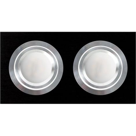 Regleta foco empotrar negro/cromo 2xgu10 incluida 12w 4000k 1200lm 17,5x9x2 androide