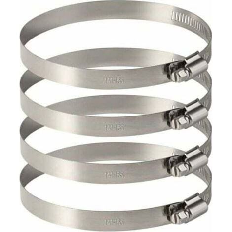 4Pcs 150 mm Collier de Serrage Tuyau Ajustable en Acier Inoxydable Pour Fixer Souples Durites (141mm-165mm) (1/4)