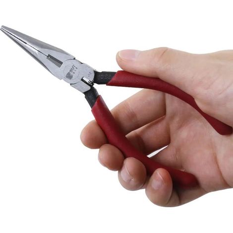 125mm pince à long nez pinces outil de sertissage coupe-fil bijoux faisant des outils poignée rouge de haute qualité (1/3)