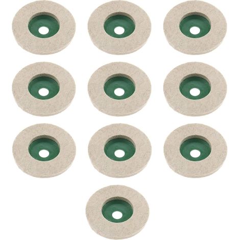 Lot de 10 disques de polissage en feutre de laine pour meuleuse d'angle en céramique, marbre, bois, 97 mm (1/5)