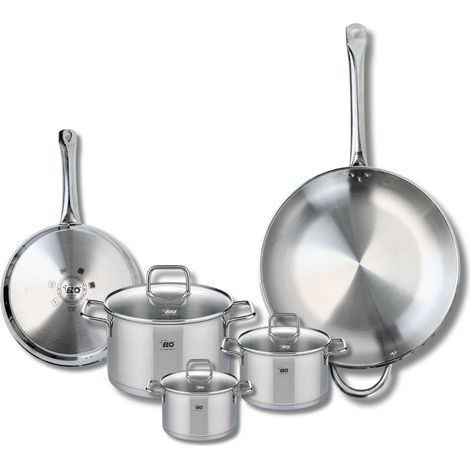 Ensemble de 2 Poêles de cuisson 24 et 32 cm et 3 faitouts 12, 14 et 20 cm Elo Profi Citrin (1/5)