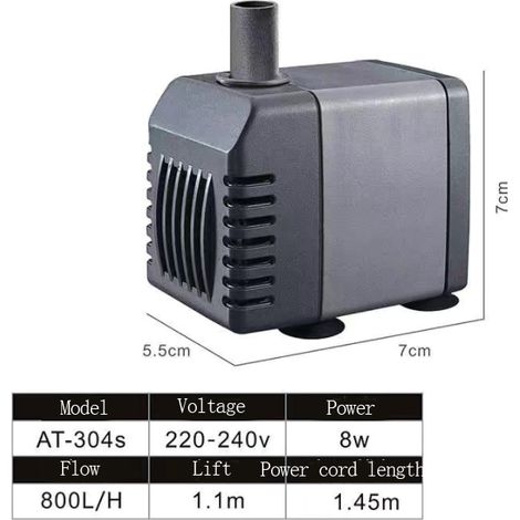 Pompe submersible, petite pompe de circulation d'échange d'eau ultra-silencieuse (AT-304S,8W) (1/5)