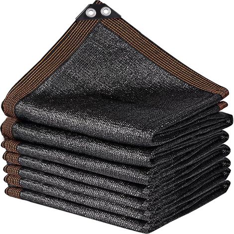 Toile d'ombrage noire pour l'extérieur, filet d'ombrage épais et durable pour serre, jardin, potager, poulailler, 3 x 4 m (1/5)