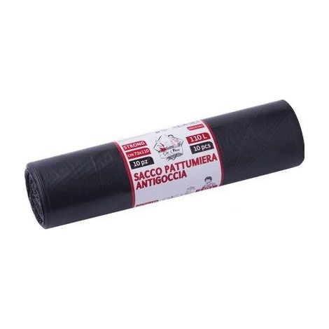 SACCO IMMONDIZIA INDUSTRIALE NERO ELEPACKING - CM 72X110 MY 50 CF=PZ 10- 28 confezioni