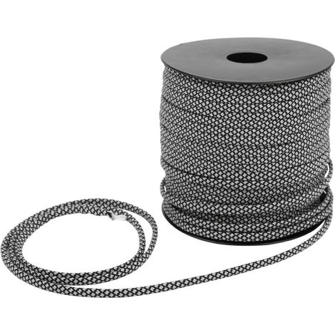 Corde de survie en paracord 4MM 7 brins 50M pour camping, randonnée, tente et tissage de bracelets (Noir Argenté)
