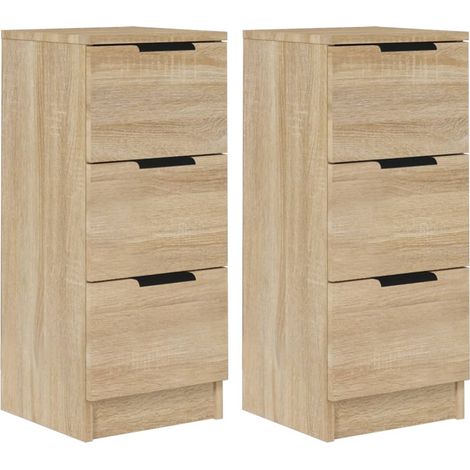 Credenza buffet cassettiera mobile contenitore organizer cucina soggiorno soggiorni set da 2 sonoma 30 x 30 x 70 cm legno composito marrone 020036802