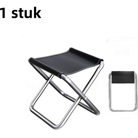 Tabouret pliant d'extérieur portable pour pêche camping repos et affût modèle semi pliable taille moyenne couleur noire (1/5)