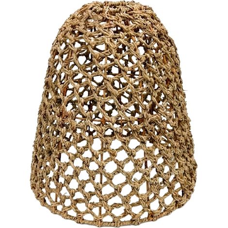 Pantalla de lámpara campana de fibra natural beige 43 cm (1/5)