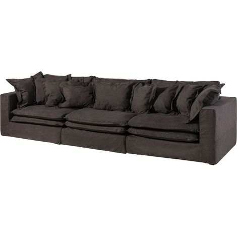 SYLT Divano 3 posti - stoffa / verde scuro 341x117x90